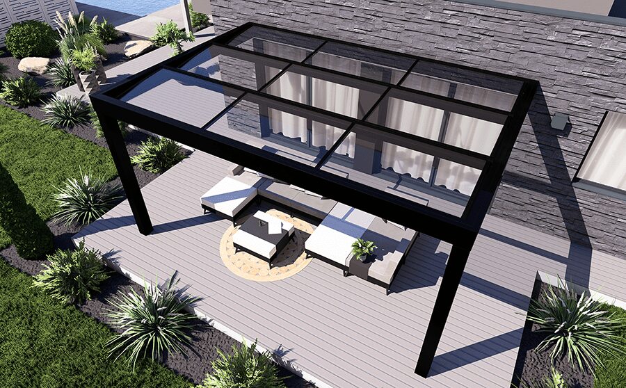 pergola bioclimatique vision 980 toiture vitrée